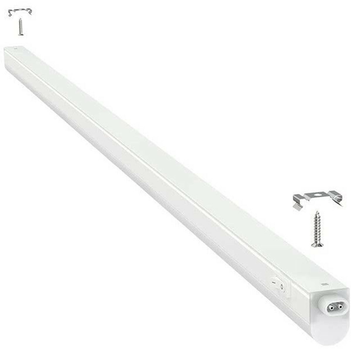 LED TL Armatuur met T5 Buis - Aigi Timola - 90cm Enkel - 10W - Koppelbaar - Natuurlijk Wit 4000K - Mat Wit - Kunststof