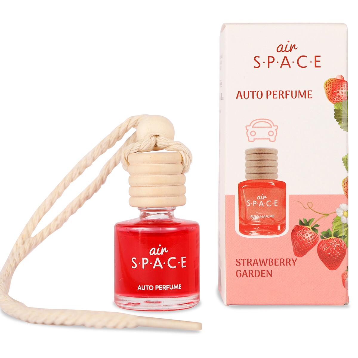 Air Space - Autoparfum - Autogeur - Auto Luchtverfrisser - Auto Geurverfrisser - Strawberry Garden - 10ml