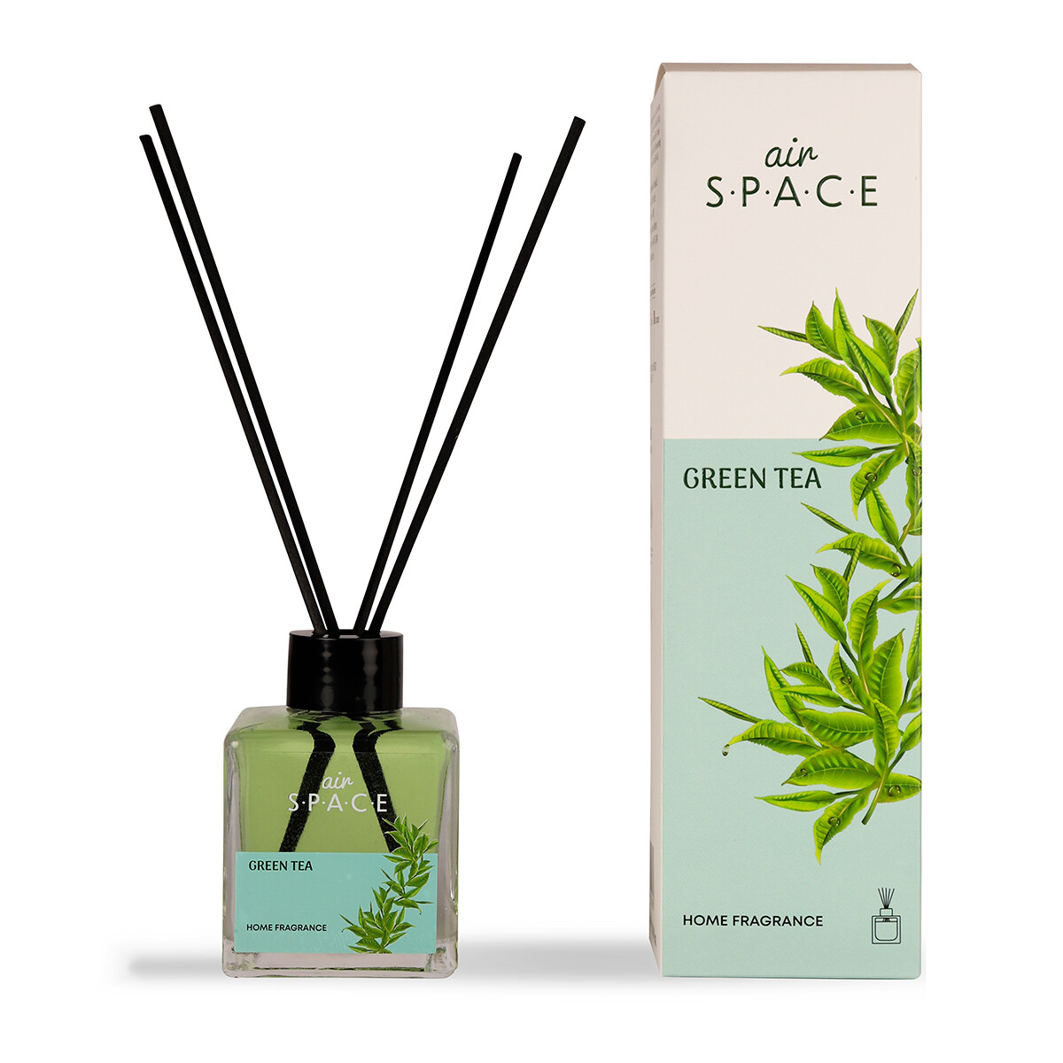 Air Space - Parfum - Geurstokjes - Huisgeur - Huisparfum - Green Tea - Vierkant - 100ml