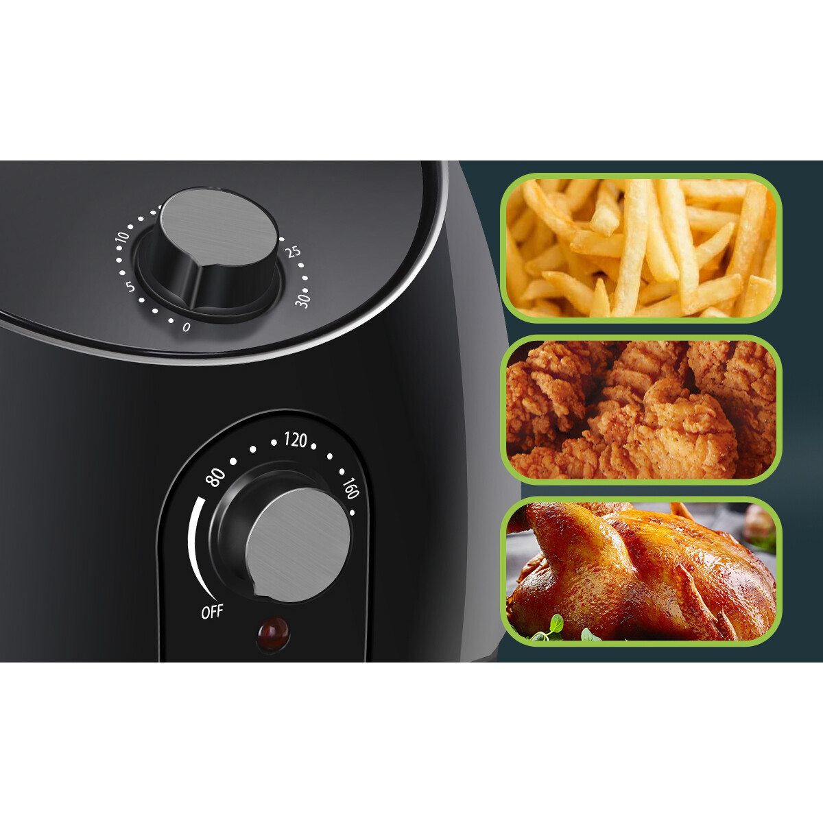 Airfryer - Aigi Hida - Hetelucht Friteuse - Timer - 3.5 Liter - Zwart