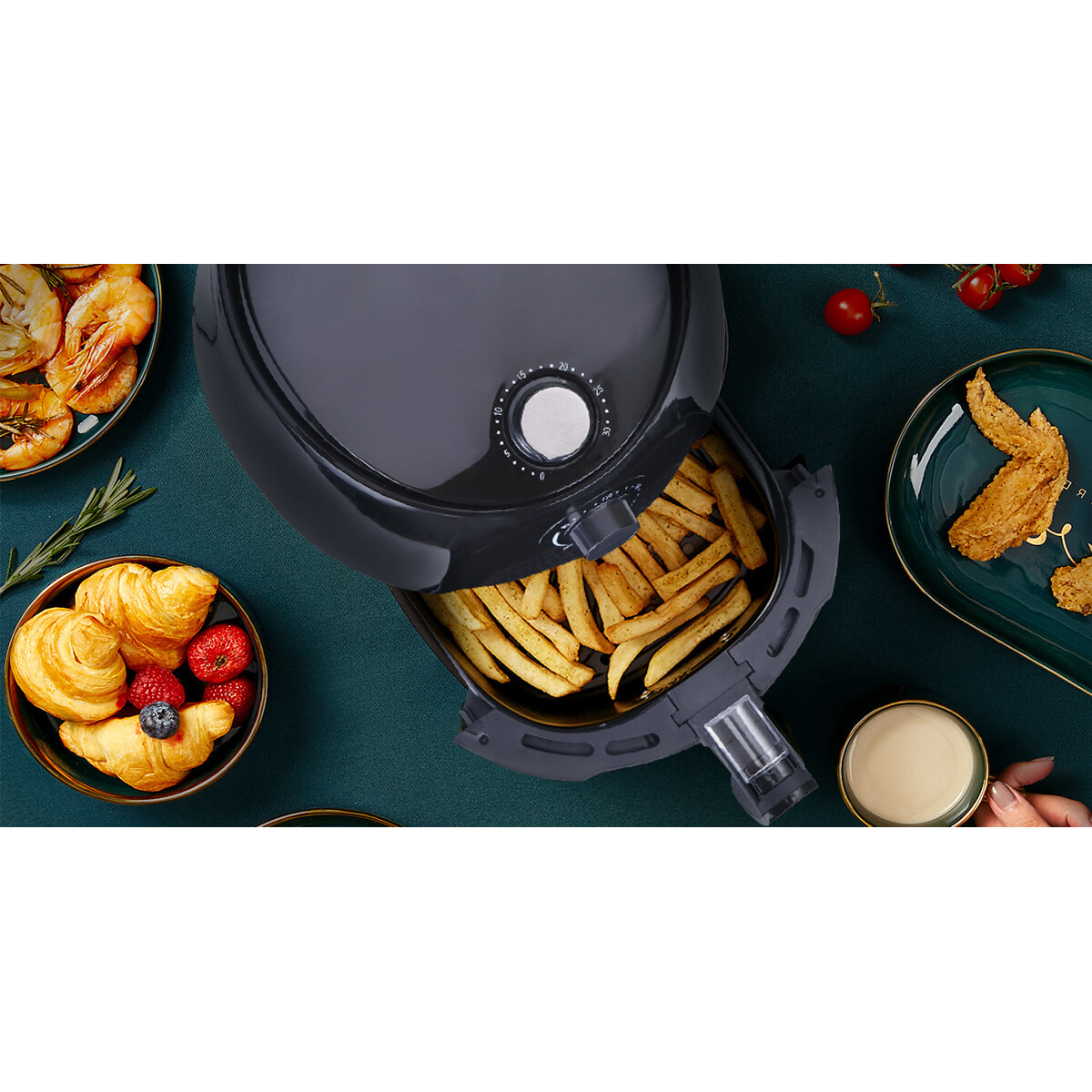 Airfryer - Aigi Hida - Hetelucht Friteuse - Timer - 3.5 Liter - Zwart