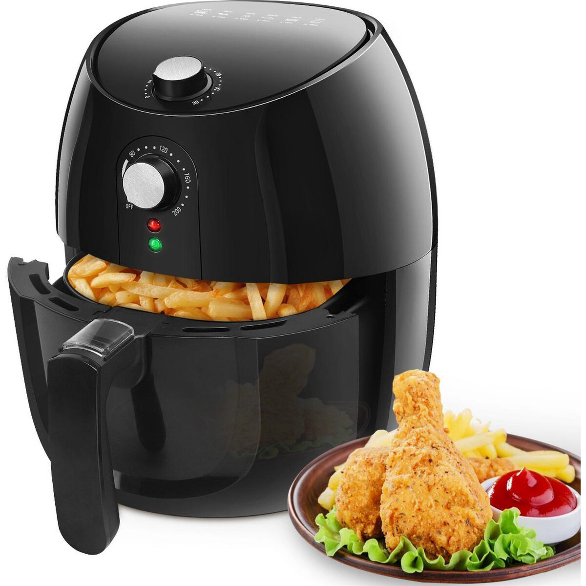 Airfryer - Aigi Hida - Hetelucht Friteuse - Timer - 3.5 Liter - Zwart