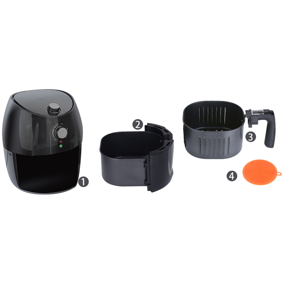 Airfryer - Aigi Hida - Hetelucht Friteuse - Timer - 3.5 Liter - Zwart