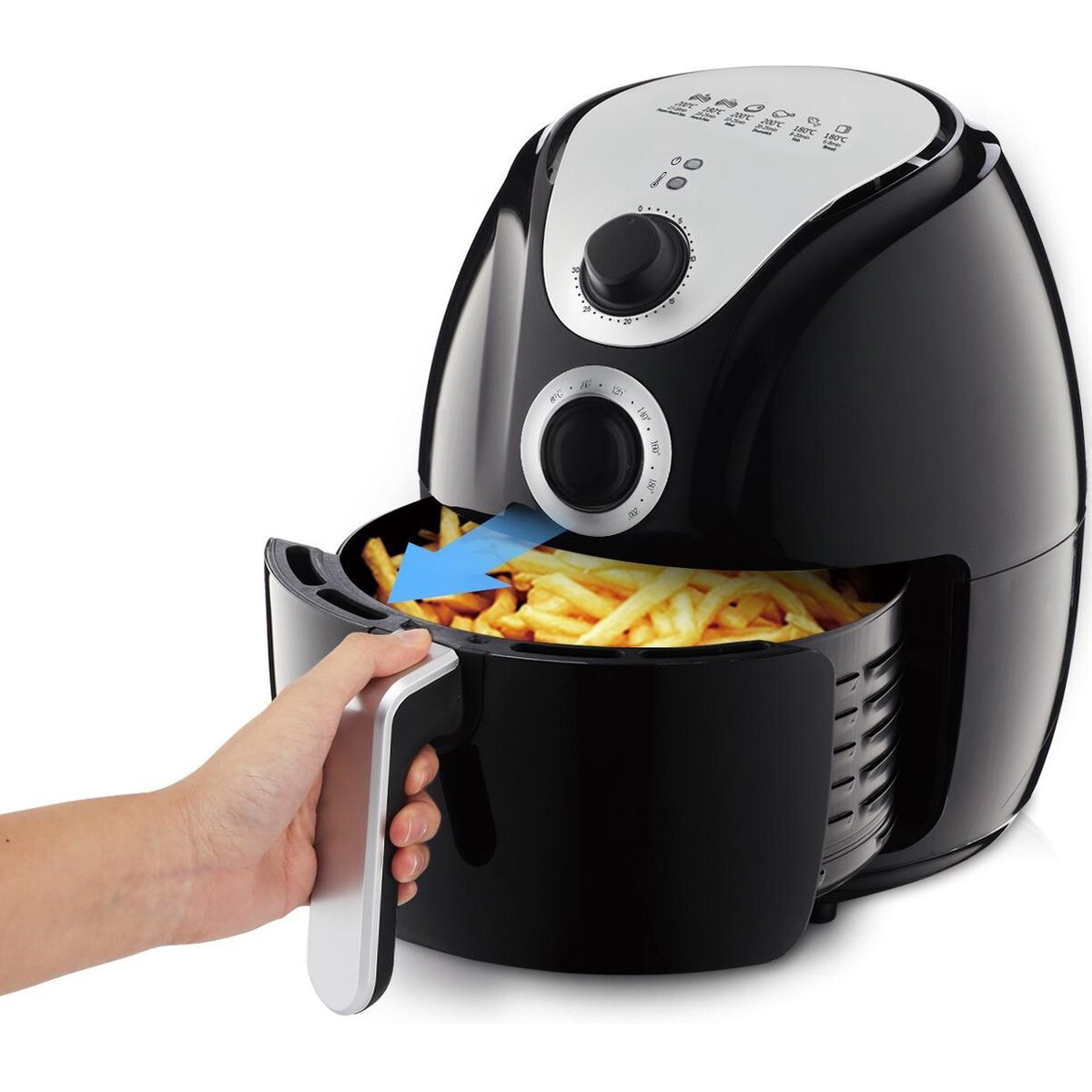 Airfryer - Aigi Hunra - Hetelucht Friteuse - Timer - 3.5 Liter - Zwart