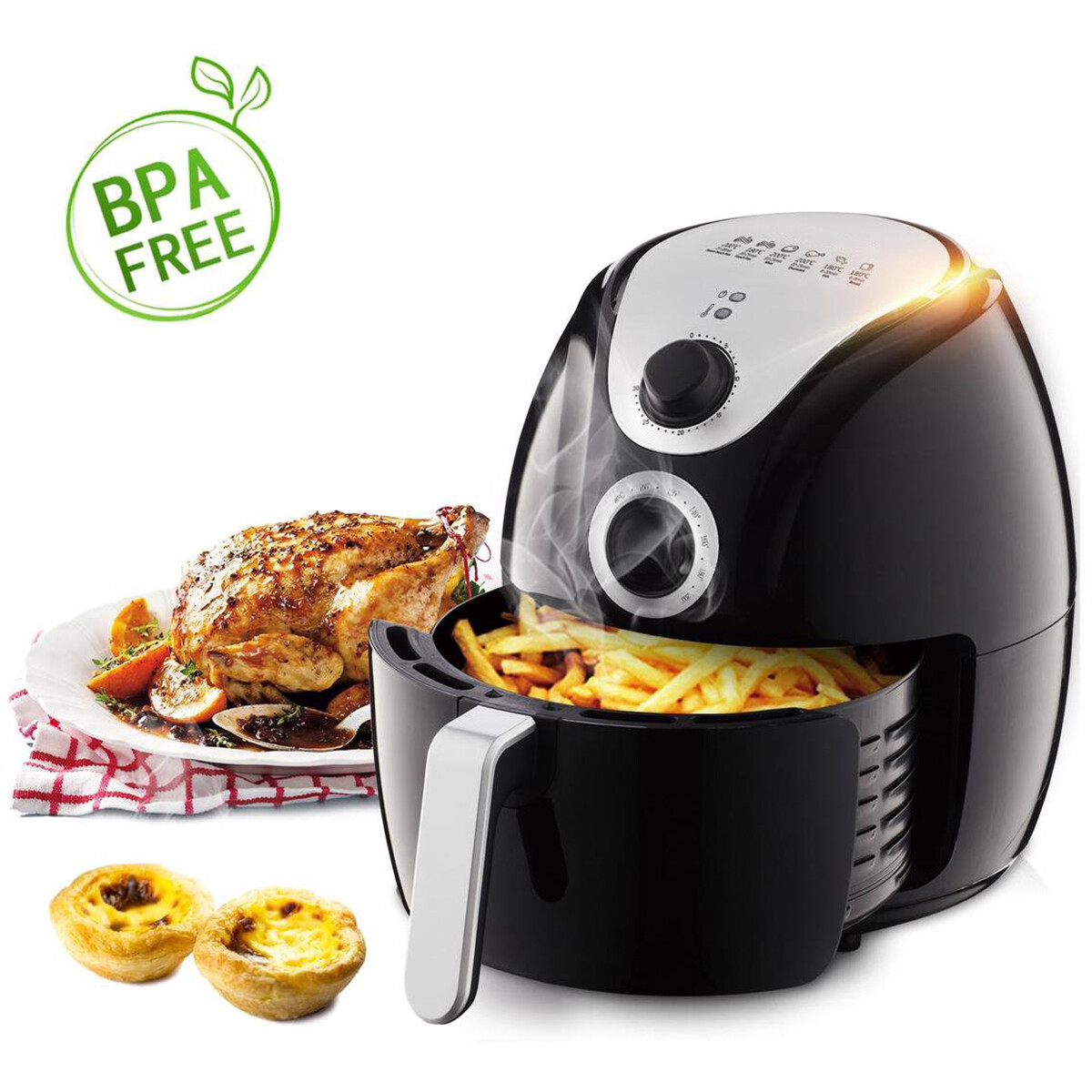 Airfryer - Aigi Hunra - Hetelucht Friteuse - Timer - 3.5 Liter - Zwart