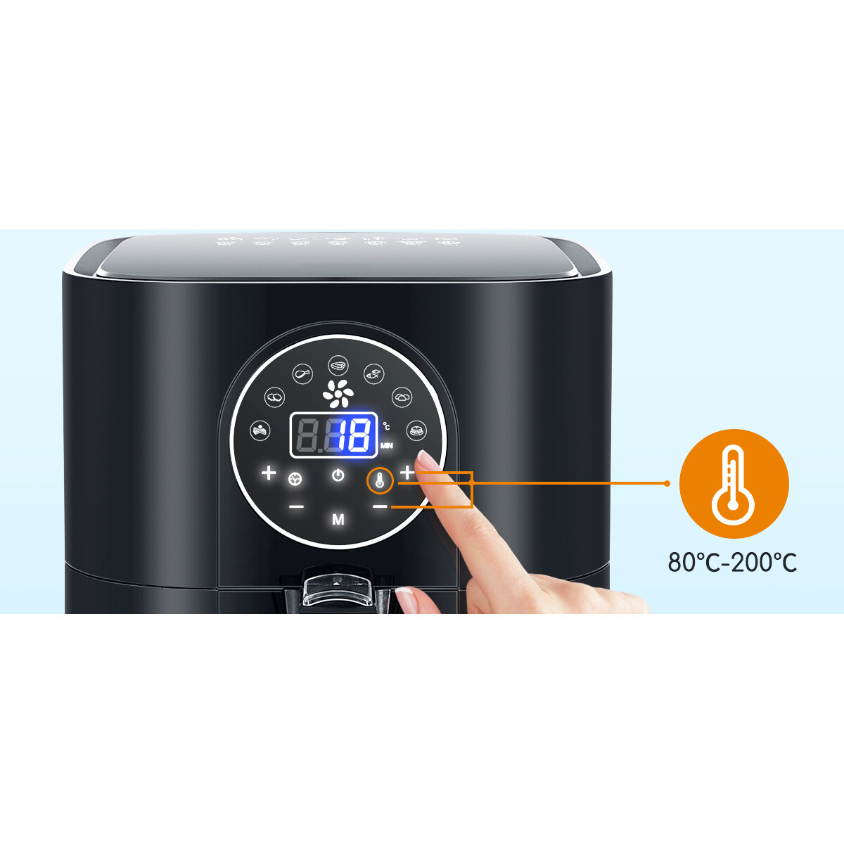 Airfryer - Aigi Kubito - Hetelucht Friteuse - Timer - 3.5 Liter - Zwart