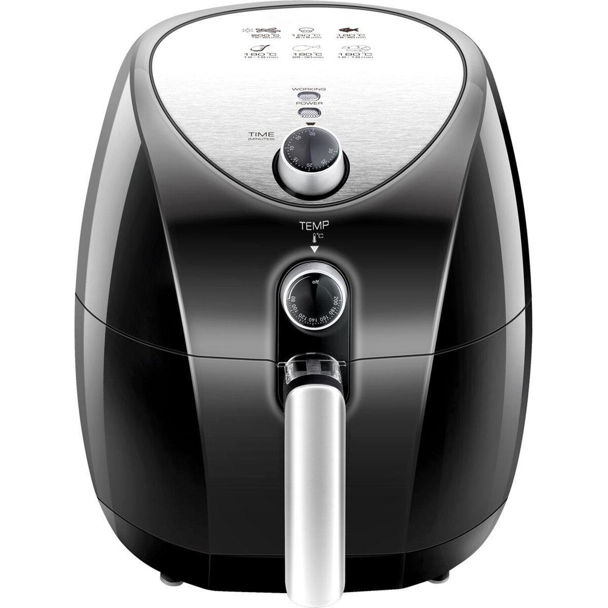 Airfryer - Aigi Sunika - Hetelucht Friteuse - Timer - 3.2 Liter - Zwart