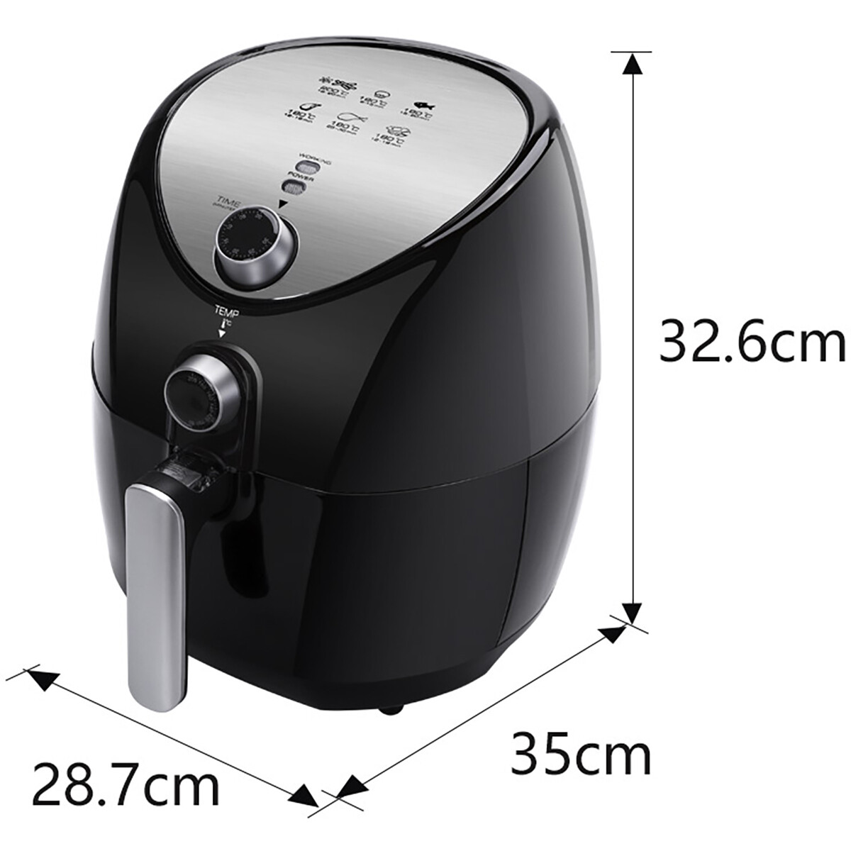 Airfryer - Aigi Sunika - Hetelucht Friteuse - Timer - 3.2 Liter - Zwart