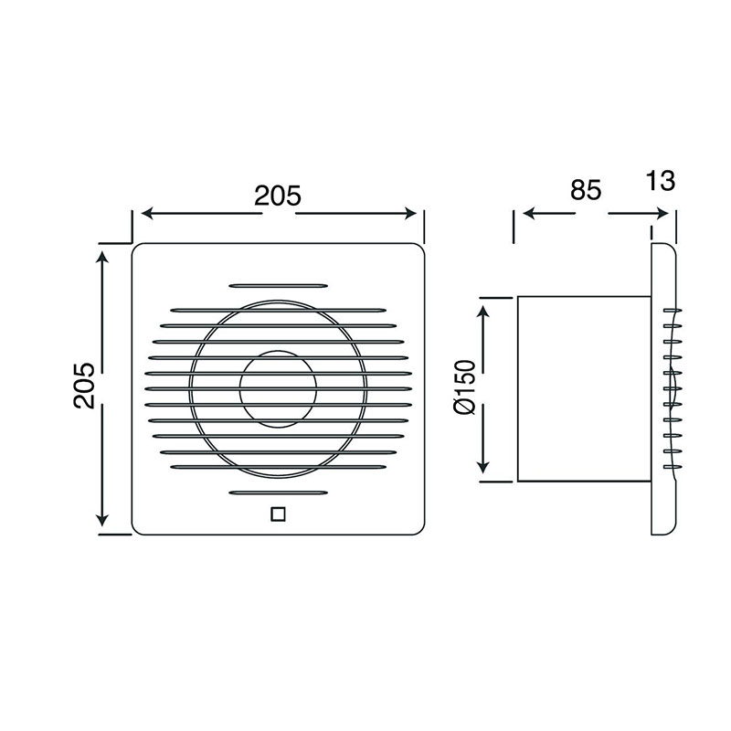 Badkamerventilator - Venton - Ø150mm - Wit