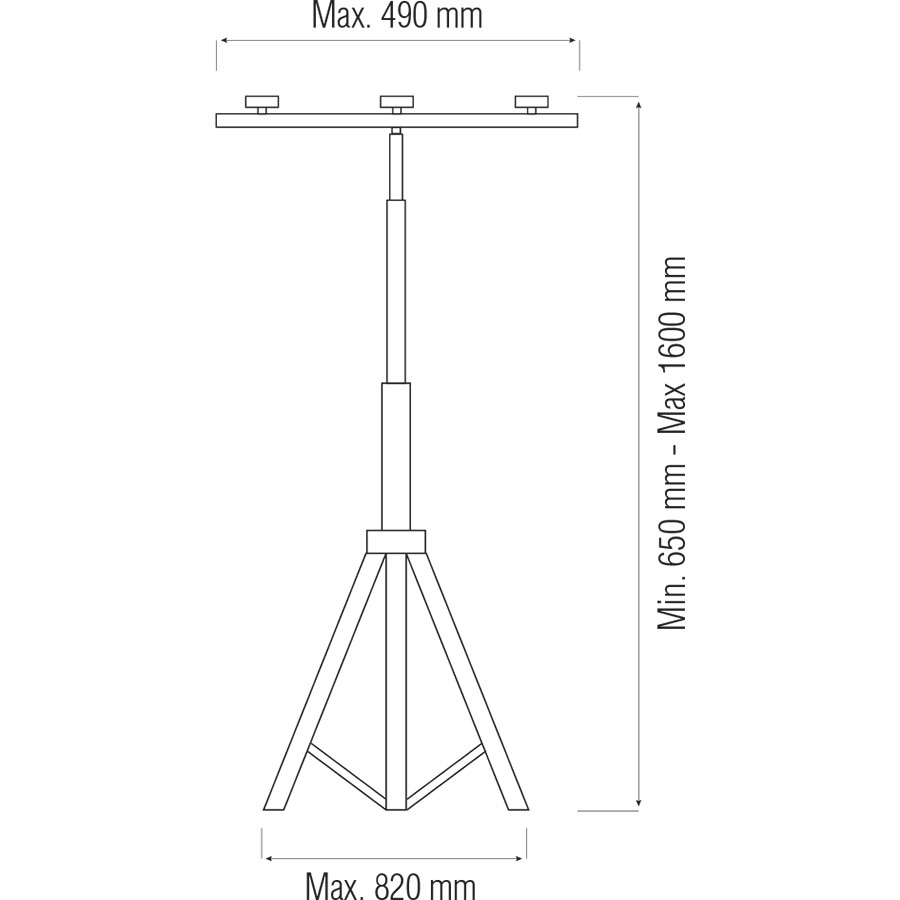 Bouwlamp Statief - Houder - Uitschuifbaar - Aluminium - Dubbel