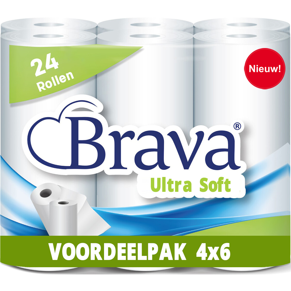 Brava - Super Keukenpapier - 24 Rollen - Ultra Absorberend Keukenpapier - Ultra Clean Keukenrol - Voordeelverpakking