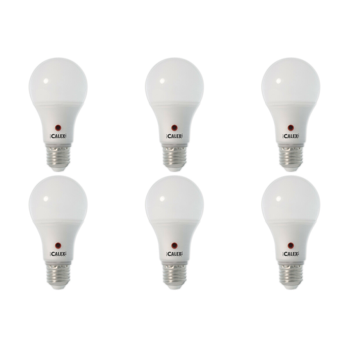 CALEX - LED Lamp 6 Pack - Sensor A60 - E27 Fitting - 8W - Warm Wit 3000K - Mat Wit