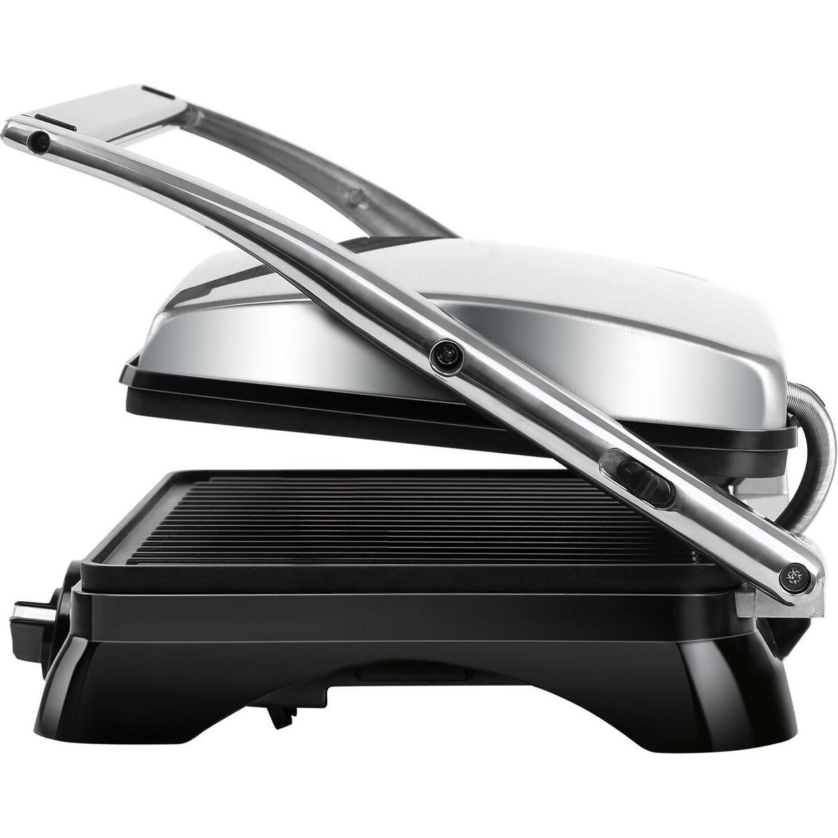 Contactgrill - Tosti Apparaat - Tosti Ijzer - Aigi Samy - Cool Touch - RVS - Zwart/Zilver