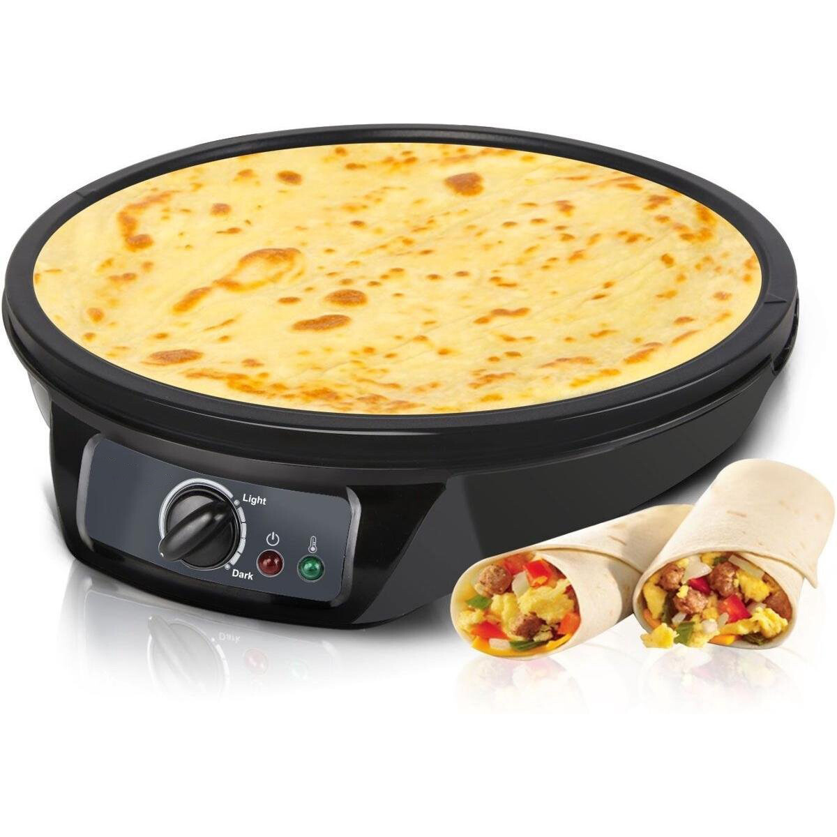 Crepe Maker - Aigi Mobita - Pannenkoekenmaker - Instelbare Thermostaat - Zwart