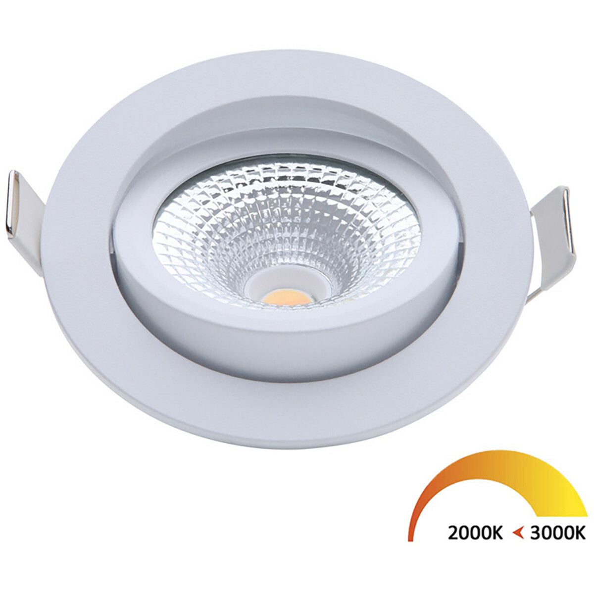 Hen Bewolkt doel EcoDim - LED Spot - Inbouwspot - ED-10022 - 5W - Waterdicht IP54 - Dimbaar  - Dim to Warm - Warm Wit 2000K-3000K - Mat Wit - Aluminium - Rond -  Kantelbaar | BES LED