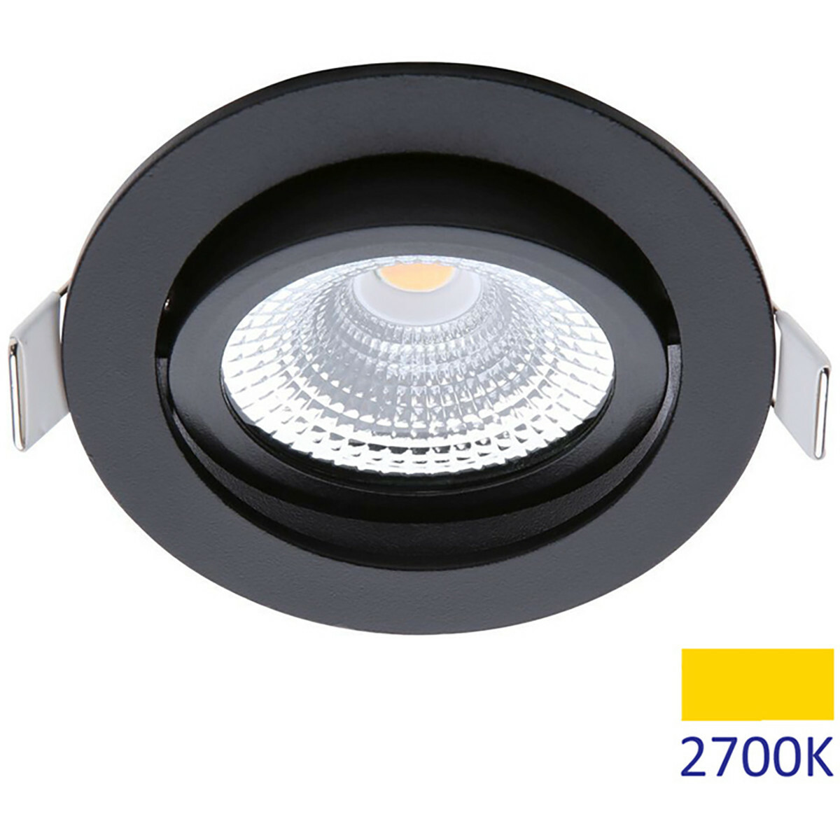 worstelen plakband tyfoon EcoDim - LED Spot - Inbouwspot - ED-10029 - 5W - Waterdicht IP54 - Dimbaar  - Warm Wit 2700K - Mat Zwart - Aluminium - Rond - Kantelbaar | BES LED