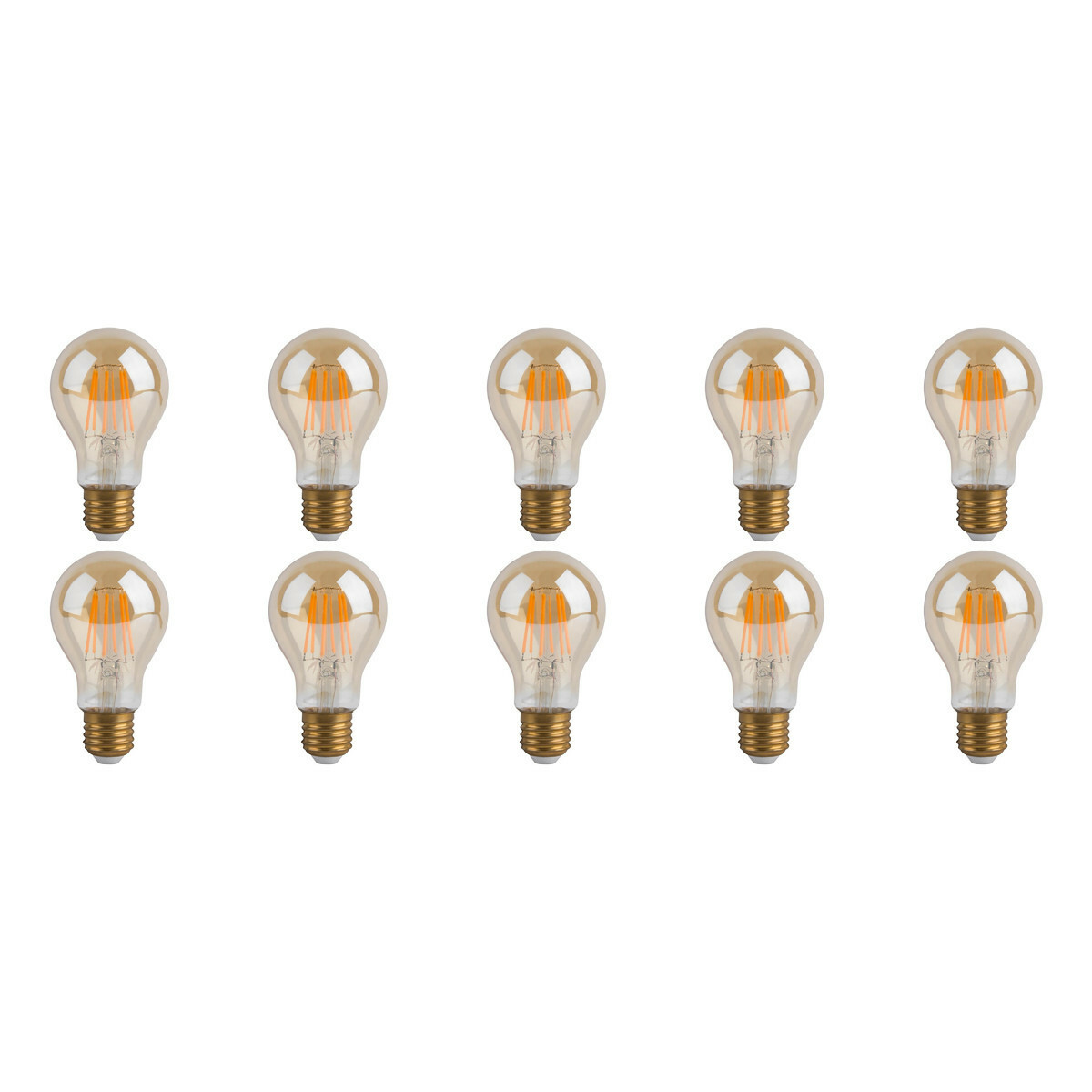 Noodlottig Reactor Becks Voordeelpak LED Lamp 10 Pack - Facto - Filament Bulb - E27 Fitting - Dimbaar  - 7W - Warm Wit 2700K | BES LED