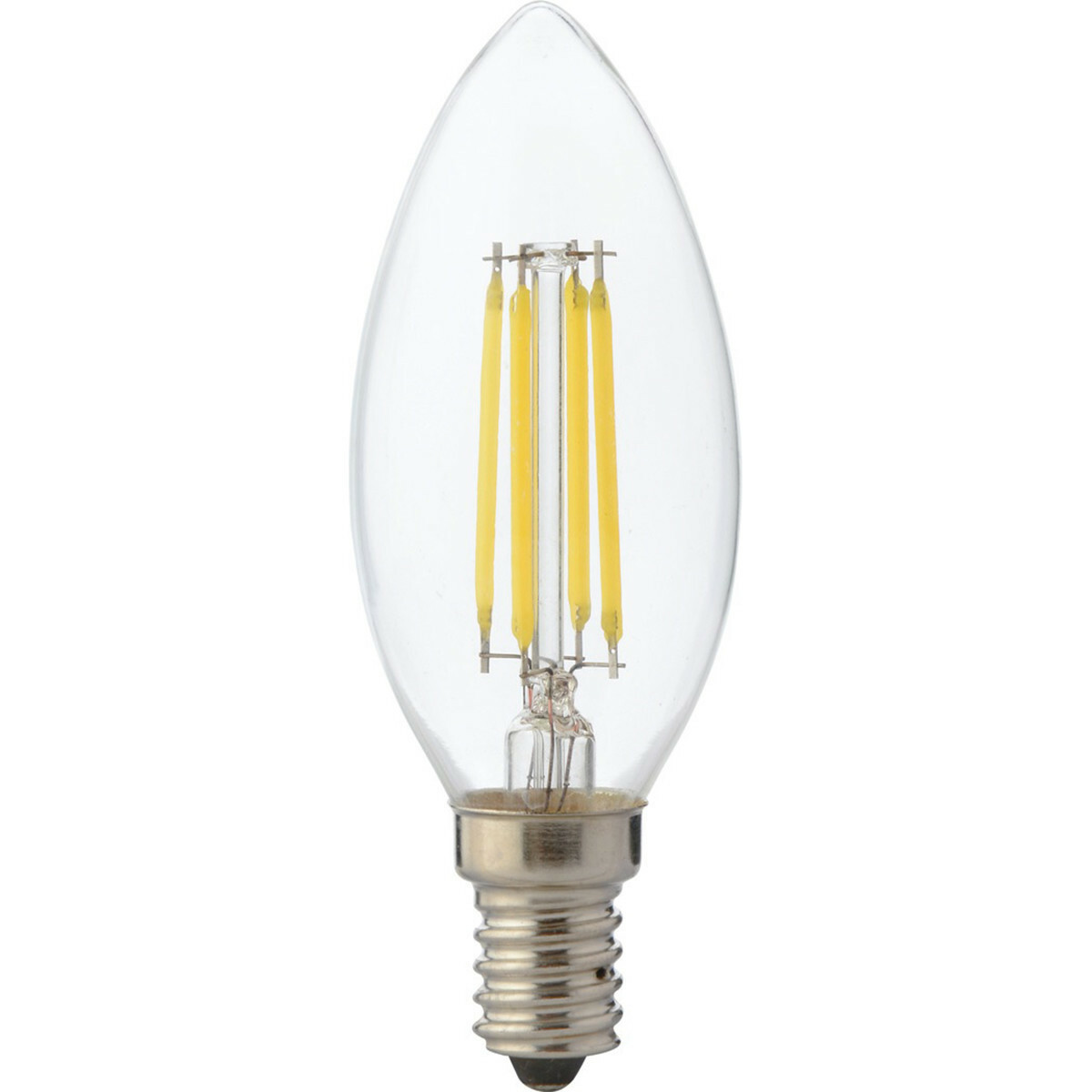 Lang landbouw krom LED Lamp - Kaarslamp - Filament - E14 Fitting - 6W Dimbaar - Warm Wit 2700K  | BES LED