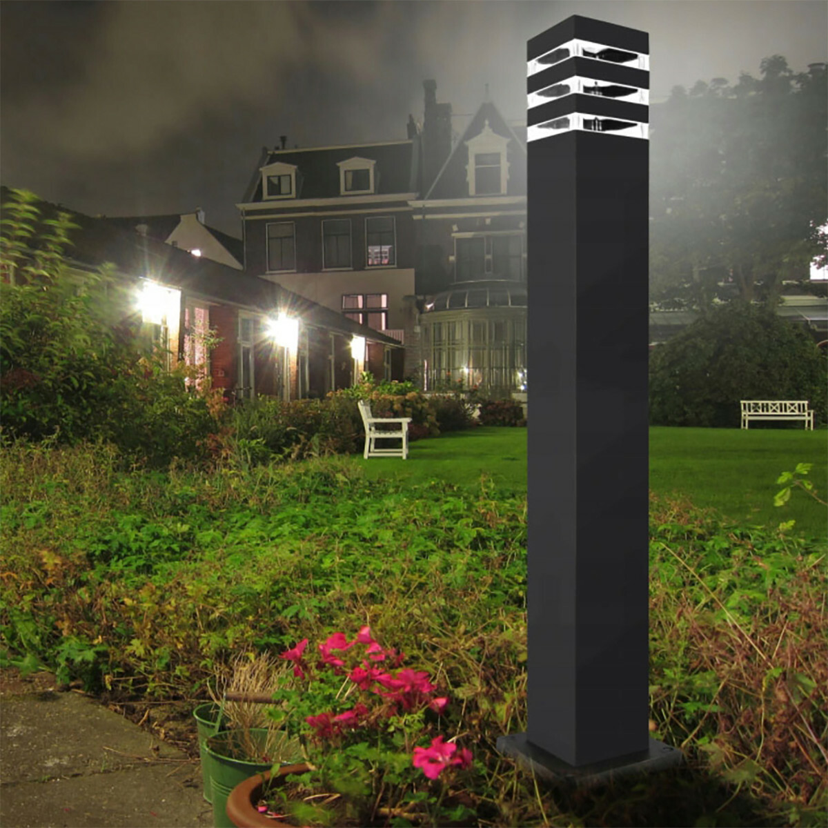 verdrietig Manifestatie Crack pot LED Tuinverlichting - Staande Buitenlamp - Prixa Malby - Aluminium - Mat  Zwart - E27 Fitting - Vierkant - 50cm | BES LED