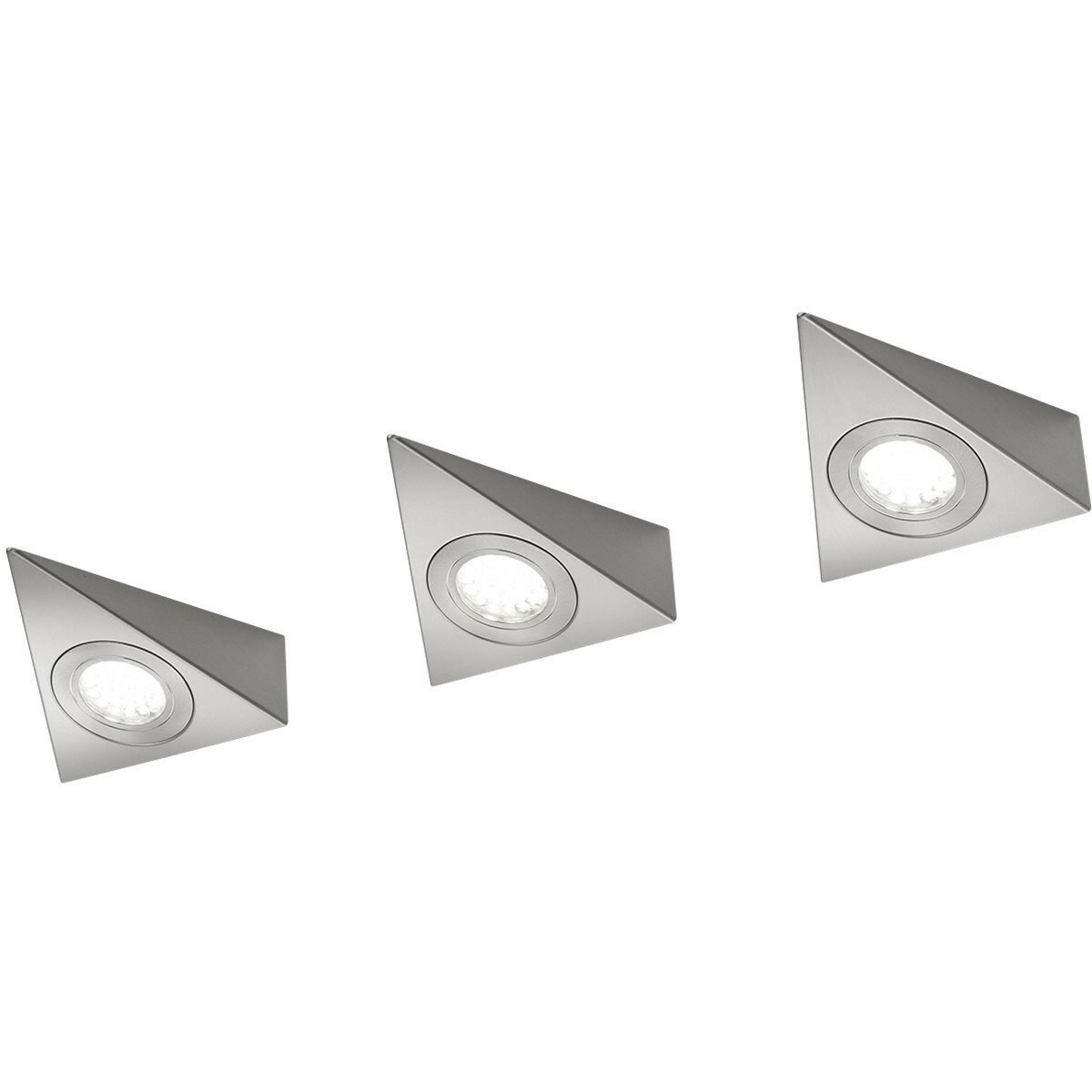 Koor Metalen lijn veel plezier LED Keukenkast Verlichting - Trion Ecoli - 9W - 3-lichts - Warm Wit 3000K -  Driehoek - Mat Nikkel - Aluminium | BES LED