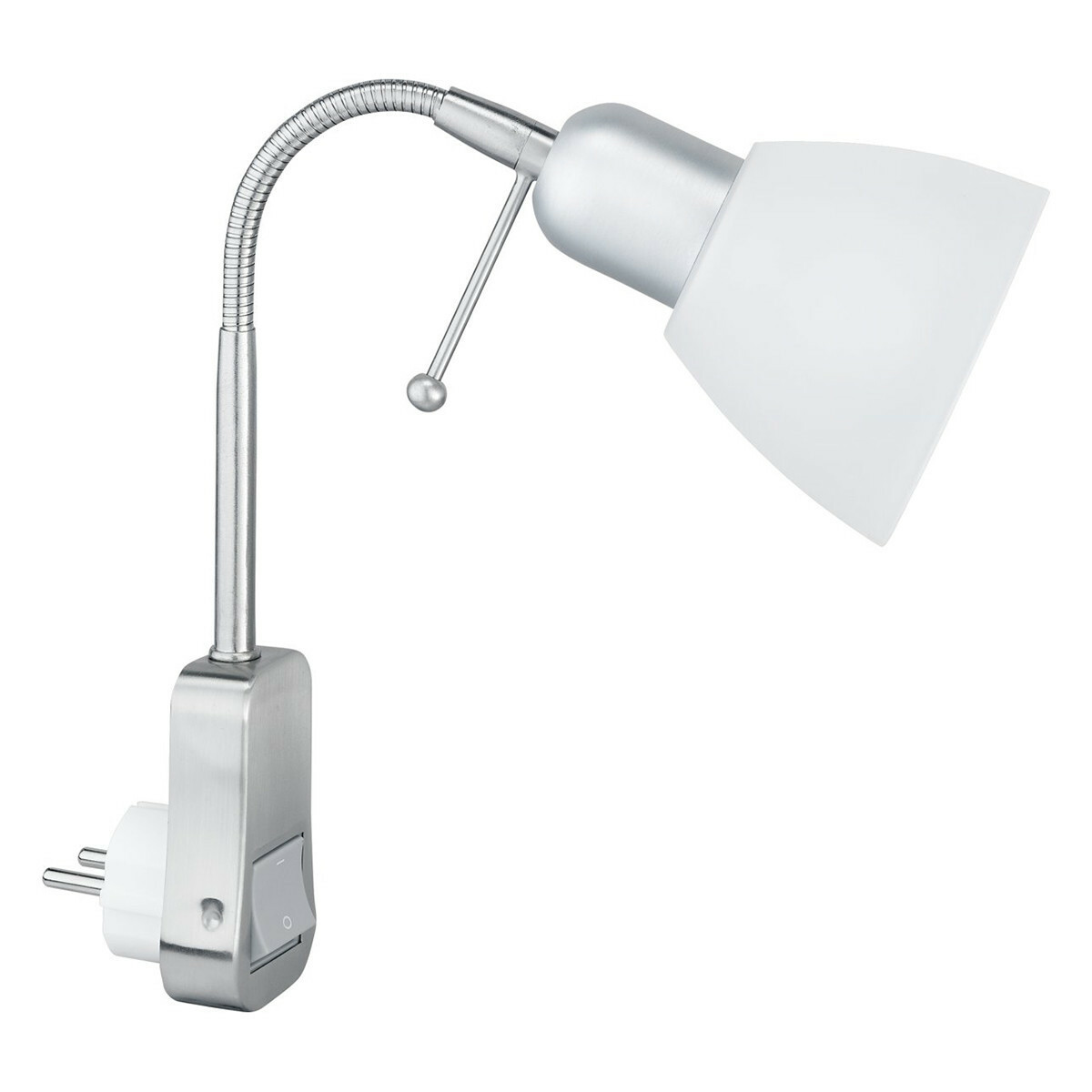 nieuwigheid plakband Wild Stopcontact Lamp - Stekkerlamp - Stekkerspot - met Schakelaar - Trion -  Rond - Mat Chroom - Aluminium - E14 | BES LED