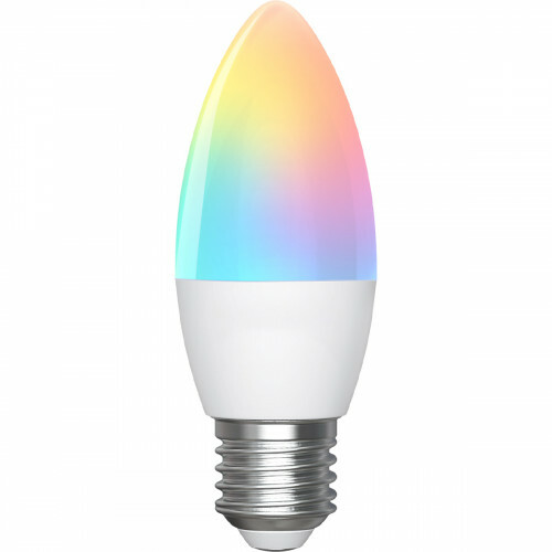 LED Lamp - Smart LED - Aigi Loney - Bulb C37 - 6.5W - E27 Fitting - Slimme LED - Wifi LED - RGB + Aanpasbare Kleur - Mat Wit - Kunststof