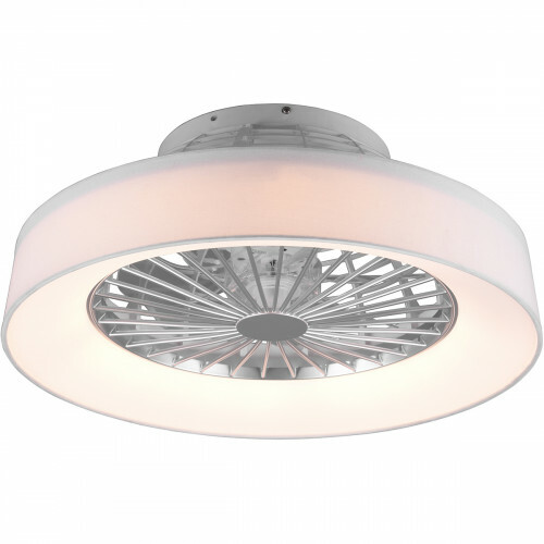LED Plafondlamp met Ventilator - Plafondventilator - Trion - 30W - Aanpasbare Kleur - - Dimbaar - Rond Mat Wit - Kunststof | BES LED