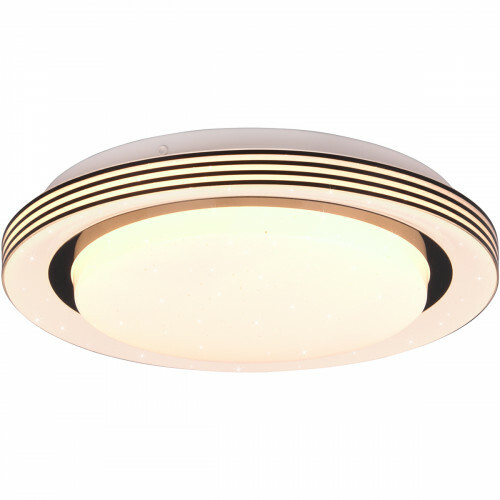 LED Plafondlamp - Plafondverlichting - Trion Atras - 10.5W - Aanpasbare Kleur - Afstandsbediening - Dimbaar - Sterlicht - Rond - Mat Zwart - Kunststof
