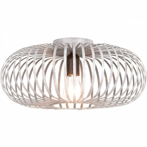 George Stevenson Verbeelding lenen LED Plafondlamp - Plafondverlichting - Trion Johy - E27 Fitting - Rond -  Industrieel - Mat Grijs - Aluminium - 40cm | BES LED