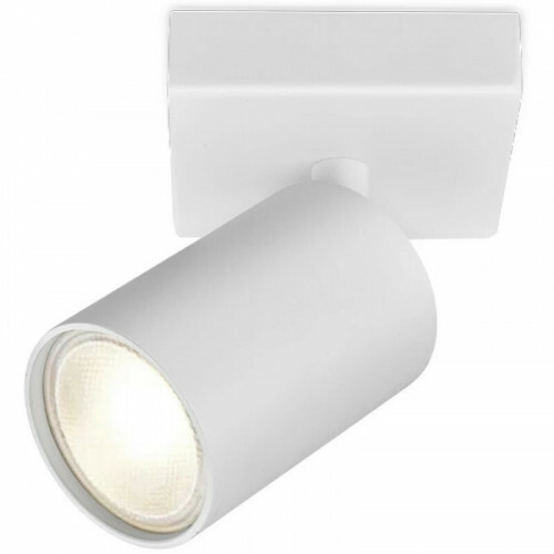 LED Plafondspot - Brinton Betin - GU10 Fitting - 1-lichts - Rond - Mat Wit - Kantelbaar - Aluminium - Philips - CorePro 827 36D - 4.6W - Warm Wit 2700K