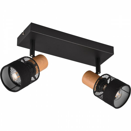 LED Plafondspot - Trion Dandini - E14 Fitting - 2-lichts - Rond - Mat Zwart - Metaal