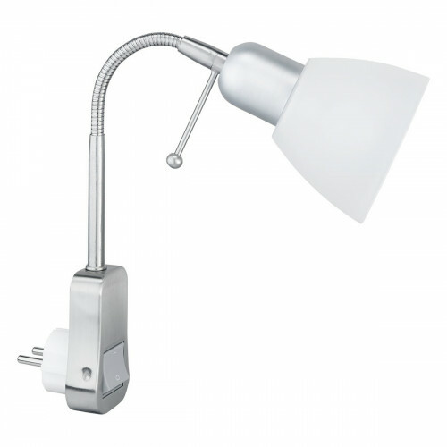 Kan worden berekend Beschrijvend pack Stopcontact Lamp - Stekkerlamp - Stekkerspot - met Schakelaar - Trion -  Rond - Mat Chroom - Aluminium - E14 | BES LED