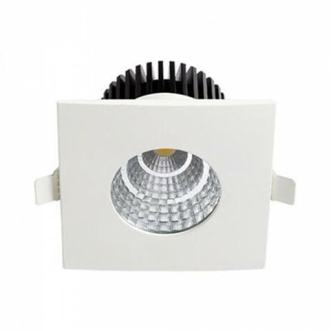 LED Spot - Inbouwspot - Vierkant - Waterdicht IP65 - Natuurlijk Wit 4200K - Mat Wit Aluminium 90mm | BES