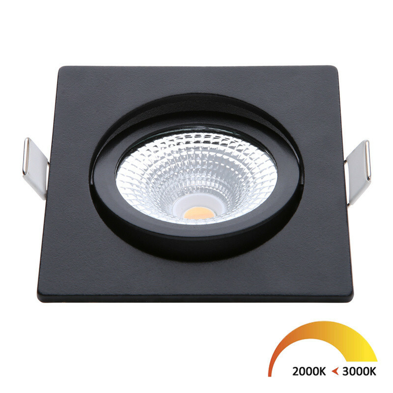 Trots Vallen verwerken EcoDim - LED Spot - Inbouwspot - ED-10026 - 5W - Waterdicht IP54 - Dimbaar  - Dim to Warm - Warm Wit 2000K-3000K - Mat Zwart - Aluminium - Vierkant -  Kantelbaar | BES LED