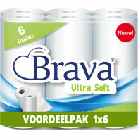 Brava - Super Keukenpapier - 6 Rollen - Ultra Absorberend Keukenpapier - Ultra Clean Keukenrol - Voordeelverpakking