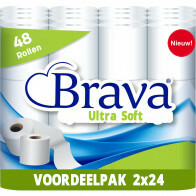 Brava - Ultra Soft Toiletpapier - 48 Rollen - Ultiem Comfort WC Papier - Superieure Sterkte - Maximale Absorptie & Pluisvrij - Voordeelverpakking WC Papier