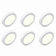 LED Downlight 6 Pack - Opbouw Rond 18W - Natuurlijk Wit 4200K - Mat Wit Aluminium - Ø225mm