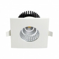 LED Spot - Inbouwspot - Vierkant 6W - Waterdicht IP65 - Natuurlijk Wit 4200K - Mat Wit Aluminium - 90mm