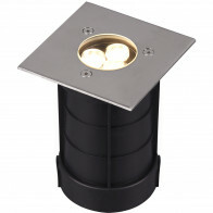 LED Grondspot - Trion Baliyi - Inbouw Vierkant - 3W - Waterdicht IP65 - Warm Wit 3000K - Mat Nikkel - RVS