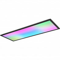 LED Plafondlamp - Plafondverlichting - Trion Atex XL - 31W - RGBW - Dimbaar - Aanpasbare Kleur - Afstandsbediening - Nachtlamp - Mat Zwart - Metaal