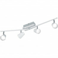 LED Plafondspot - Trion Narca - 24W - Warm Wit 3000K - 4-lichts - Rechthoek - Mat Wit - Aluminium