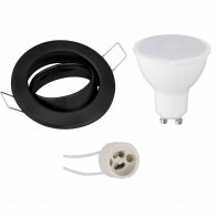 LED Spot Set - GU10 Fitting - Inbouw Rond - Mat Zwart - 4W - Helder/Koud Wit 6400K - Kantelbaar Ø82mm