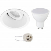 LED Spot Set - Pragmi Zano Pro - GU10 Fitting - Inbouw Rond - Mat Wit - 4W - Natuurlijk Wit 4200K - Kantelbaar - Ø93mm