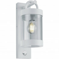 LED Tuinverlichting met Bewegingssensor - Wandlamp Buitenlamp - Trion Semby - E27 Fitting - Spatwaterdicht IP44 - Mat Wit - Aluminium