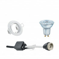 LED Spot Set - LEDVANCE Parathom PAR16 927 36D - GU10 Fitting - Dimbaar - Inbouw Rond - Mat Wit - 3.7W - Warm Wit 2700K - Kantelbaar Ø83mm
