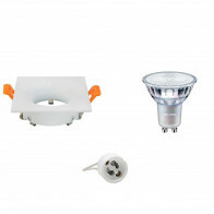 LED Spot Set - GU10 Fitting - Inbouw Vierkant - Mat Wit - 85mm - Philips - MASTER 927 36D VLE - 3.7W - Warm Wit 2200K-2700K - DimTone Dimbaar