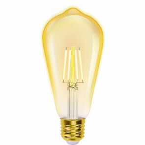 LED Lamp - Smart LED - Aigi Rixona - Bulb ST64 - 6W - E27 Fitting - Slimme LED - Wifi LED + Bluetooth - Aanpasbare Kleur - Amber - Glas