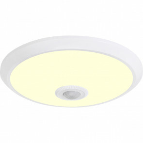 LED Plafondlamp met Sensor + Dag en Nacht Sensor - Kozolux Crimpy - 20W 1500lm - Warm Wit 3000K - Opbouw - Rond - Wit