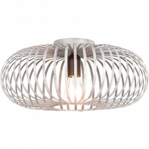 LED Plafondlamp - Plafondverlichting - Trion Johy - E27 Fitting - Rond - Industrieel Mat Zilver Aluminium