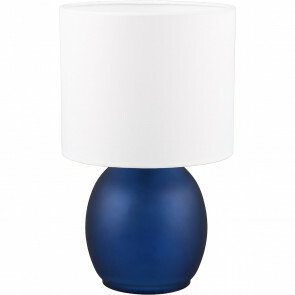 LED Tafellamp - Tafelverlichting - Trion Alev - E14 Fitting - Rond - Blauw - Glas 1